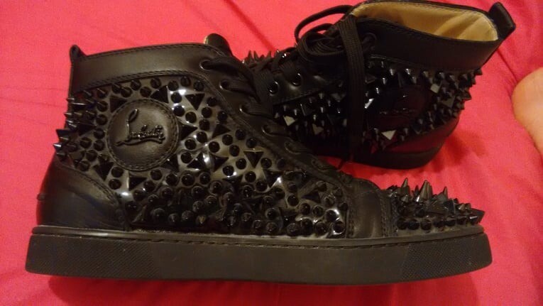 christian louboutin spike high top trainers